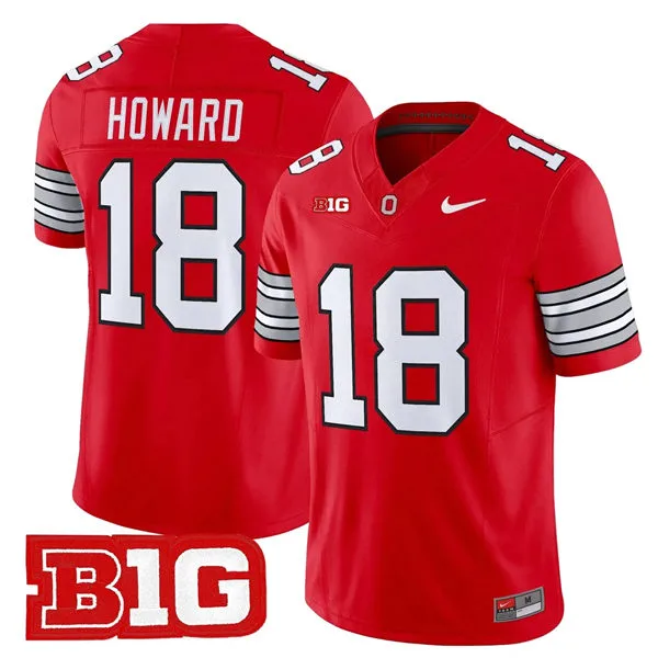 Men's Ohio State Buckeyes #18 Will Howard 2026 Scarlet Rush F.U.S.E Limited Football Jersey
