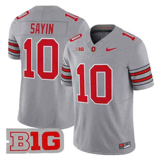 Men's Ohio State Buckeyes #10 Julian Sayin 2026 Gray F.U.S.E Limited Football Jersey