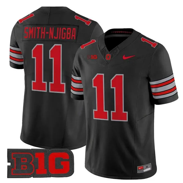Men's Ohio State Buckeyes #11 Jaxon Smith-Njigba 2026 Black Tunnel Vision F.U.S.E Limited Football Jersey