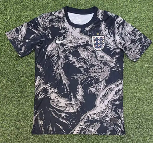 England National Team Black Gray 2026 FIFA World Cup Soccer Training Jersey