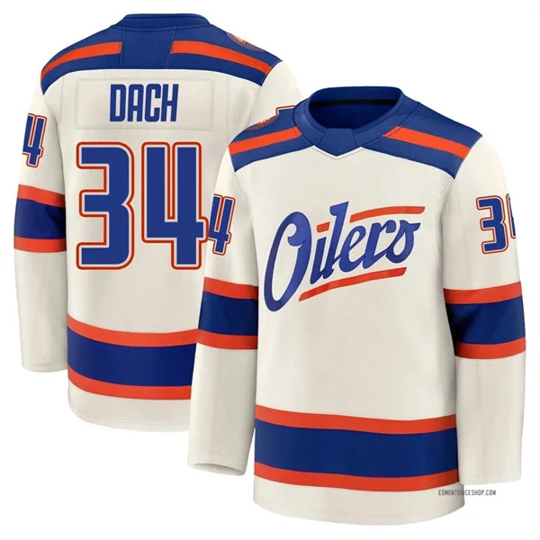 Men's Edmonton Oilers #34 Colton Dach Cream Alternate Oil Country Jersey