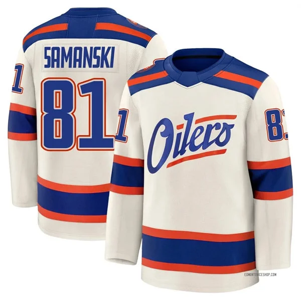 Men's Edmonton Oilers #81 Josh Samanski Cream Alternate Oil Country Jersey