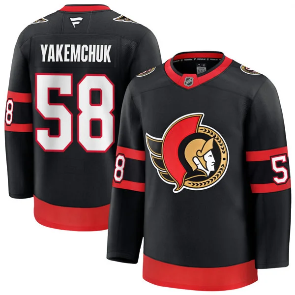 Men's Ottawa Senators #58 Carter Yakemchuk Fanatics Home Black Premium Jersey