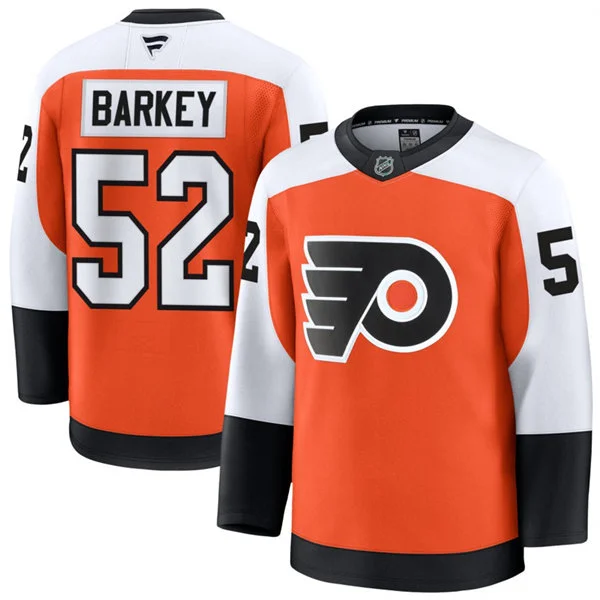 Mens Philadelphia Flyers #52 Denver Barkey Fanatics Home Orange Premium Jersey