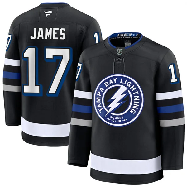 Mens Tampa Bay Lightning #17 Dominic James Fanatics Black Alternate Premium Jersey