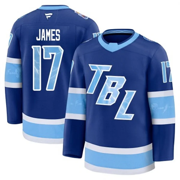 Mens Tampa Bay Lightning #17 Dominic James 2026 Stadium Series Premium Jersey Blue