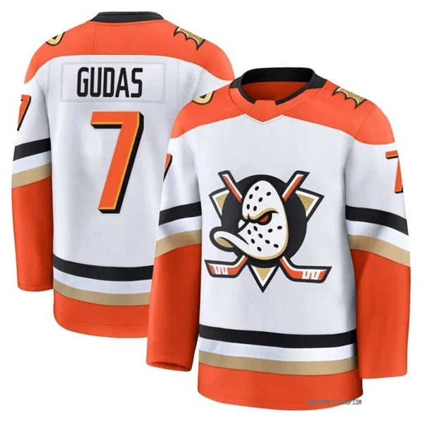 Mens Anaheim Ducks #7 Radko Guda Fanatics Away White Premium Jersey