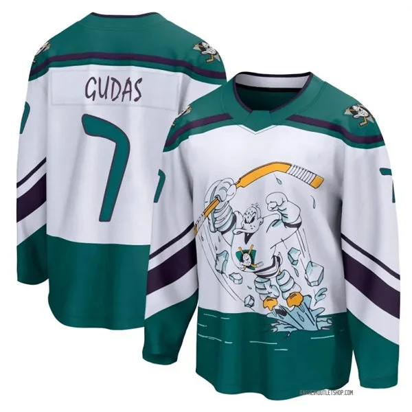 Mens Anaheim Ducks #7 Radko Guda White Reverse Retro Jersey