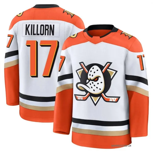 Mens Anaheim Ducks #17 Alex Killorn Fanatics Away White Premium Jersey