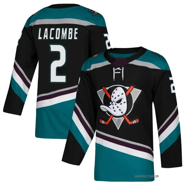 Mens Anaheim Ducks #2 Jackson LaCombe Fanatics Black Alternate Jersey