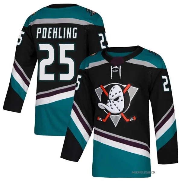 Mens Anaheim Ducks #25 Ryan Poehling Fanatics Black Alternate Premium Jersey