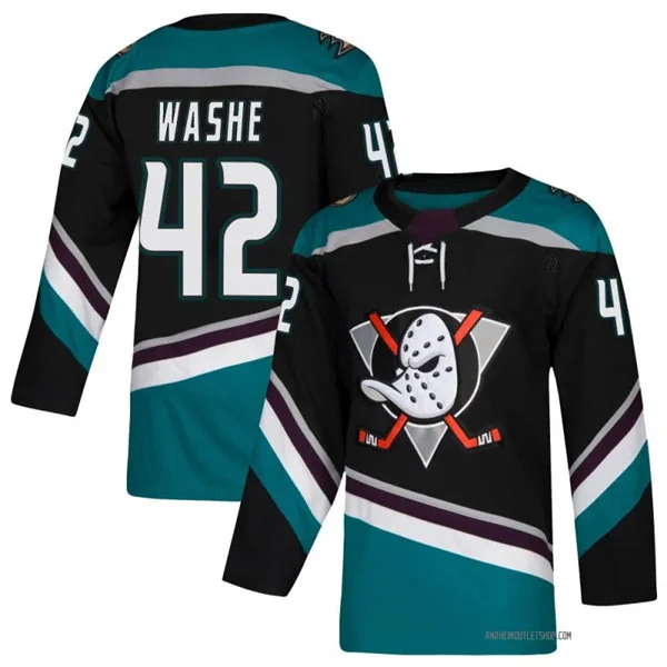 Mens Anaheim Ducks #42 Tim Washe Fanatics Black Alternate Premium Jersey