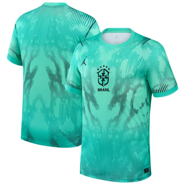 Mens Brazil National Blank 2026 Green Goalkeeper Stadium Jersey