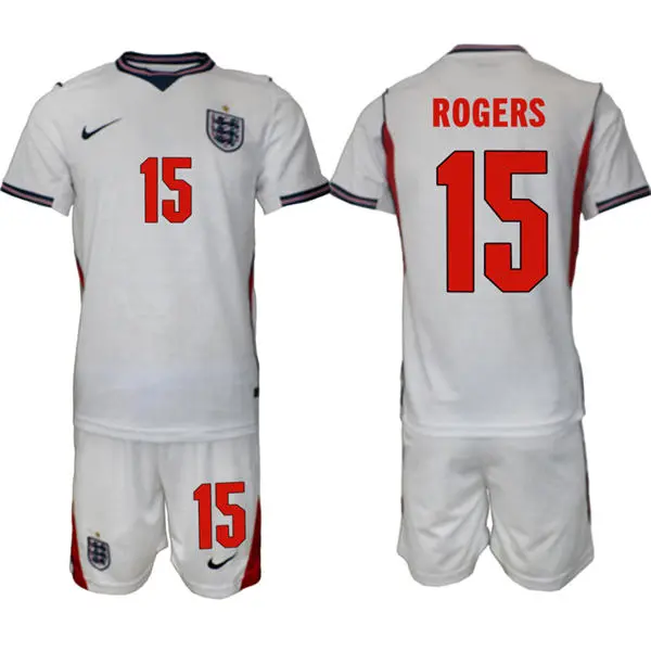 Mens England National Team #15 Morgan Rogers Home White 2026 FIFA World Cup Soccer Jersey Kit