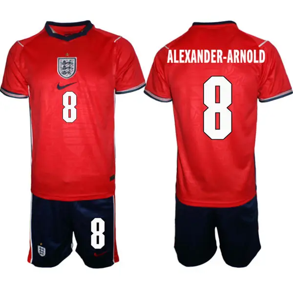 Mens England National Team #8 Alexander-Arnold Away Red 2026 FIFA World Cup Soccer Jersey Kit