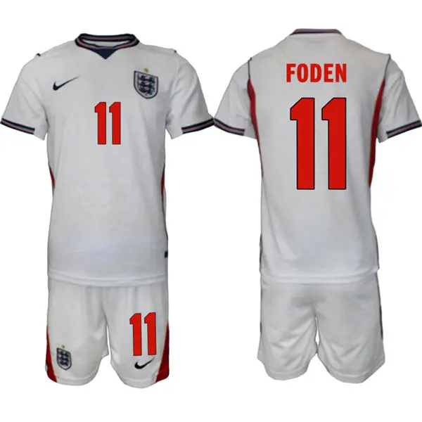 Mens England National Team #11 Phil Foden Home White 2026 FIFA World Cup Soccer Jersey Kit