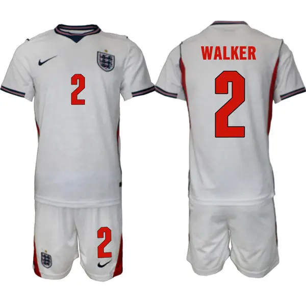 Mens England National Team #2 Kyle Walker Home White 2026 FIFA World Cup Soccer Jersey Kit