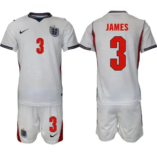 Mens England National Team #3 Reece James Home White 2026 FIFA World Cup Soccer Jersey Kit