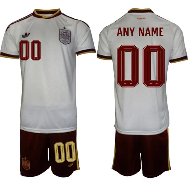 Mens Spain National Team White Away 2026 FIFA World Cup Soccer Custom Jersey Kit