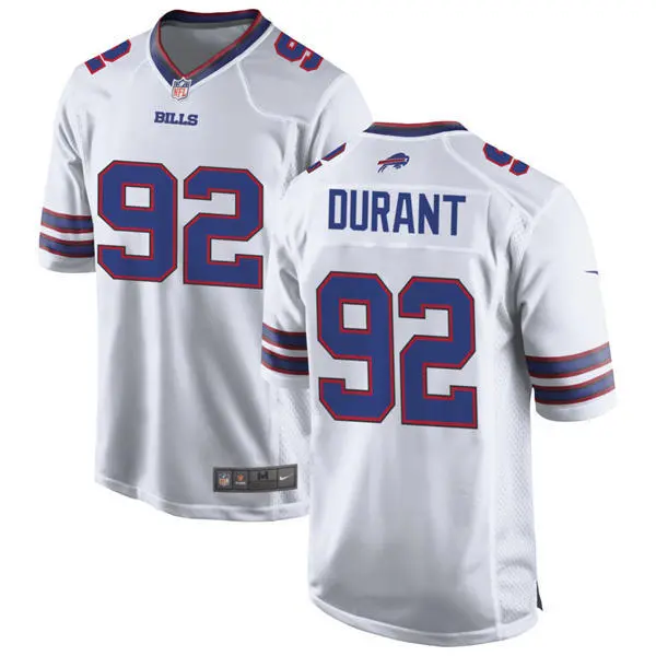 Mens Buffalo Bills #92 Zane Durant Nike White Vapor F.U.S.E. Limited Jersey