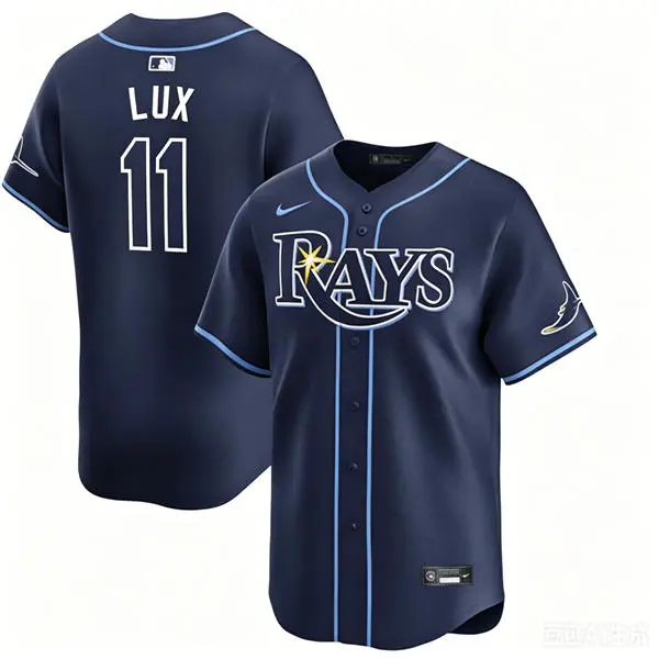 Mens Tampa Bay Rays #11 Gavin Lux Nike Navy Alternate Limited Jersey