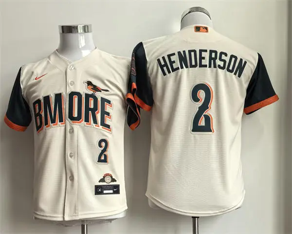 Youth Baltimore Orioles #2 Gunnar Henderson Nike Cream City Connect 2.0 Limited Jersey