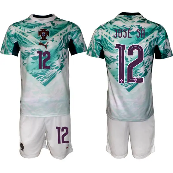 Mens Portugal National Team #12 Jose Sa White Away 2026 FIFA World Cup Soccer Jersey Kit