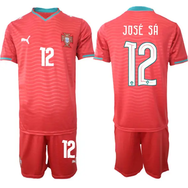 Mens Portugal National Team #12 Jose Sa Home Red 2026 FIFA World Cup Soccer Jersey Kit