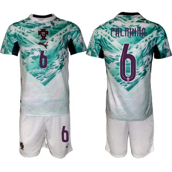 Mens Portugal National Team #6 Joao Palhinha White Away 2026 FIFA World Cup Soccer Jersey Kit