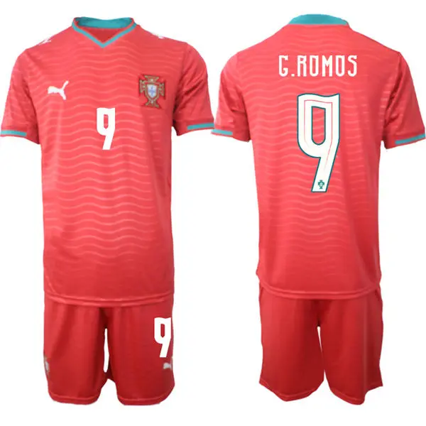 Mens Portugal National Team #9 Goncalo Ramos Home Red 2026 FIFA World Cup Soccer Jersey Kit