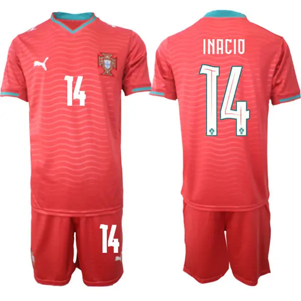 Mens Portugal National Team #14 Goncalo Inacio Home Red 2026 FIFA World Cup Soccer Jersey Kit