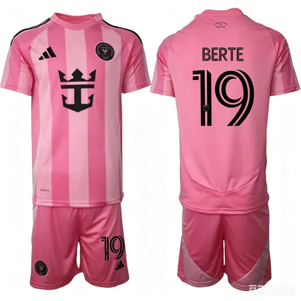 Men's Inter Miami CF #19 German Berterame 2026 Pink Home Euforia Soccer Jersey Kit