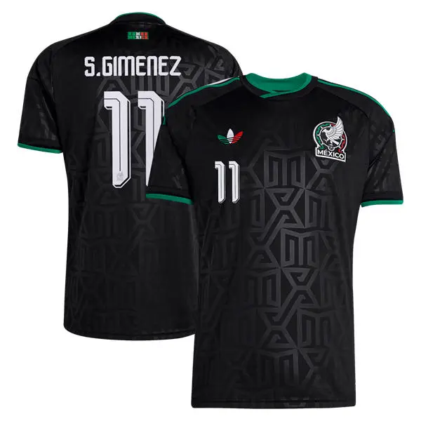 Mens Mexico #11 Santiago Gimenez Black Third 2026 FIFA World Cup Soccer Jersey Kit