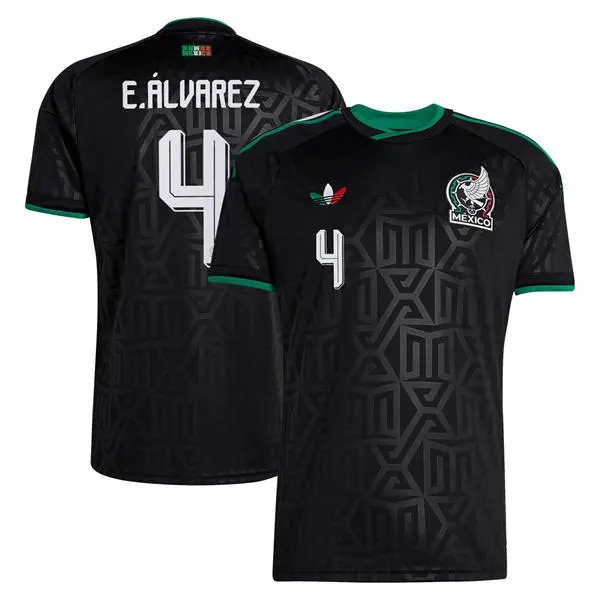 Mens Mexico #4 Edson Alvarez Black Third 2026 FIFA World Cup Soccer Jersey Kit