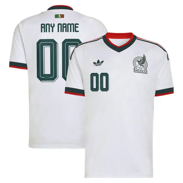 Mens Mexico National Team White Away 2026 FIFA World Cup Soccer Custom Jersey Kit