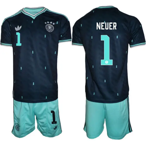 Mens Germany National Team #1 Manuel Neuer Navy Away 2026 FIFA World Cup Soccer Jersey Kit