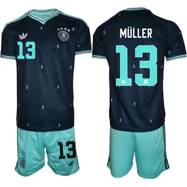 Mens Germany National Team #13 Thomas Muller Navy Away 2026 FIFA World Cup Soccer Jersey Kit