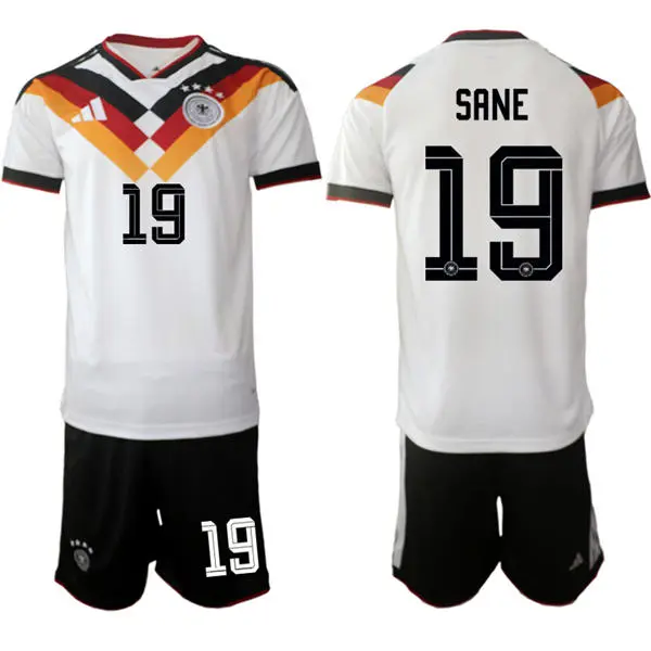 Mens Germany National Team #19 Leroy Sane White Home 2026 FIFA World Cup Soccer Jersey Kit