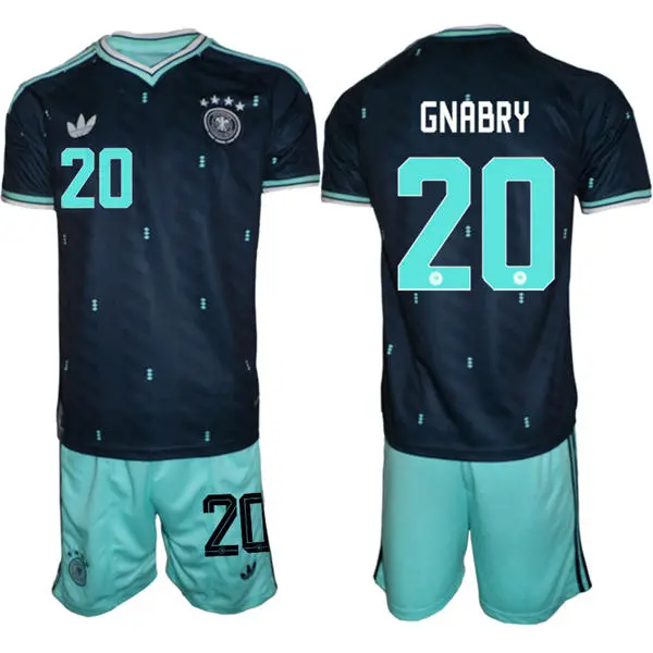 Mens Germany National Team #20 Serge Gnabry Navy Away 2026 FIFA World Cup Soccer JerseyKit