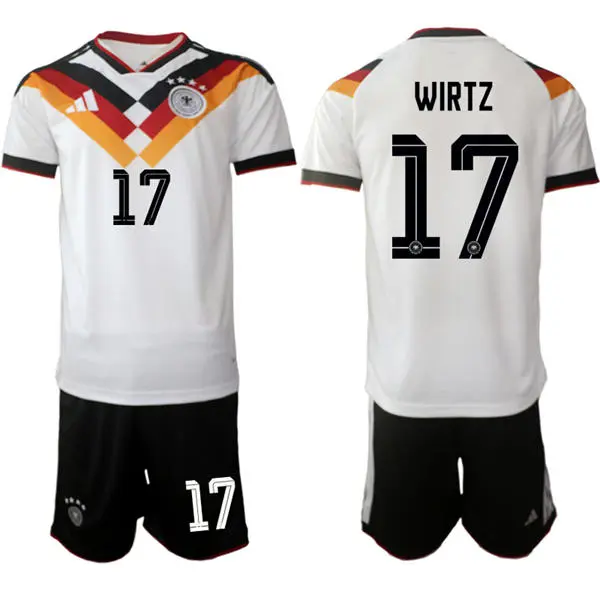 Mens Germany National Team #17 Florian Wirtz White Home 2026 FIFA World Cup Soccer Jersey Kit