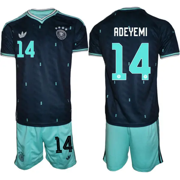 Mens Germany National Team #14 Karim Adeyemi Navy Away 2026 FIFA World Cup Soccer Jersey Kit