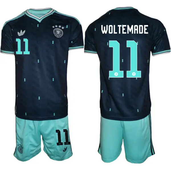 Mens Germany National Team #11 Nick Woltemade Navy Away 2026 FIFA World Cup Soccer Jersey Kit