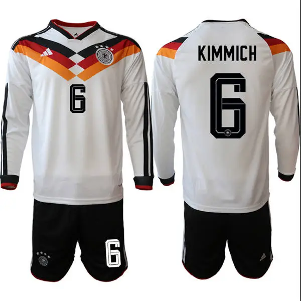 Mens Germany National Team #6 Joshua Kimmich White Long Sleeve 2026 FIFA World Cup Soccer Jersey Kit