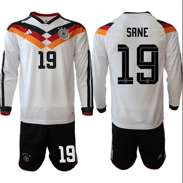 Mens Germany National Team #19 Leroy SaneWhite Long Sleeve 2026 FIFA World Cup Soccer Jersey Kit