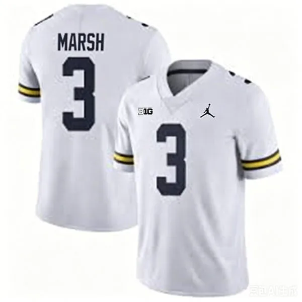 Michigan Wolverines #3 Andrew Marsh White F.U.S.E. Limited College Football Game Jersey