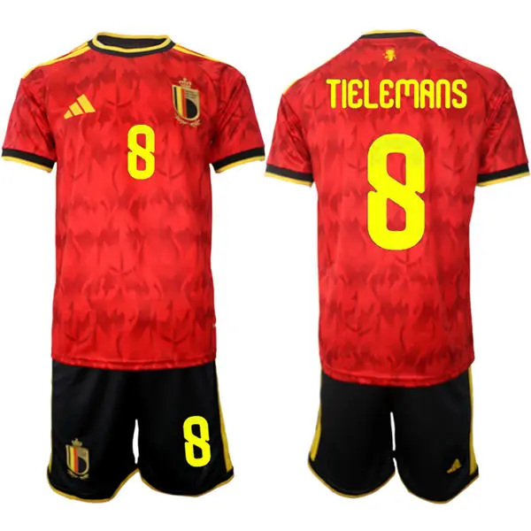 Men's Belgium National Team #8 Youri Tielemans Home Red 2026 FIFA World Cup Soccer Jersey Kit