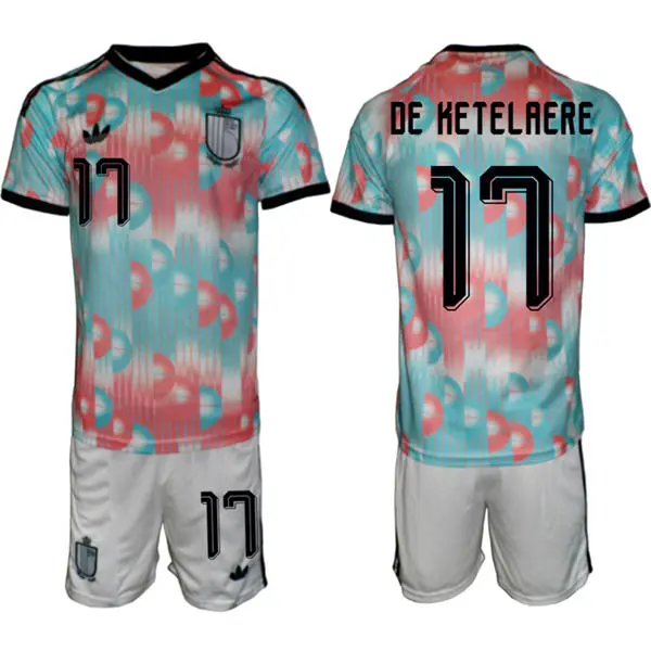 Men's Belgium National Team #17 Charles De Ketelaere Blue Away 2026 FIFA World Cup Soccer Jersey Kit