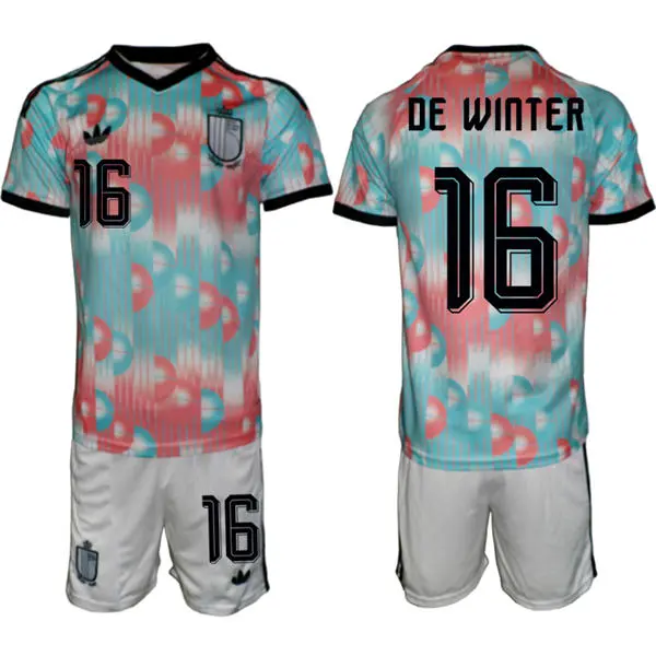 Men's Belgium National Team #16 Timothy De Winter Blue Away 2026 FIFA World Cup Soccer Jersey Kit