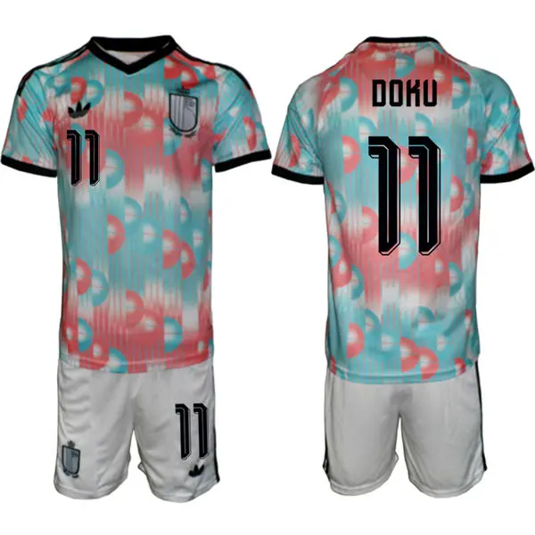 Men's Belgium National Team #11 Jeremy Doku Blue Away 2026 FIFA World Cup Soccer Jersey Kit