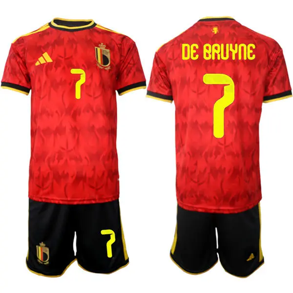 Men's Belgium National Team #7 Kevin De Bruyne Home Red 2026 FIFA World Cup Soccer Jersey Kit